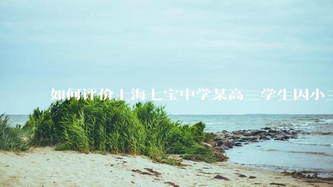如何评价上海七宝中学某高三学生因小三门考了204(总分210),感觉无望清北选择跳楼自杀？